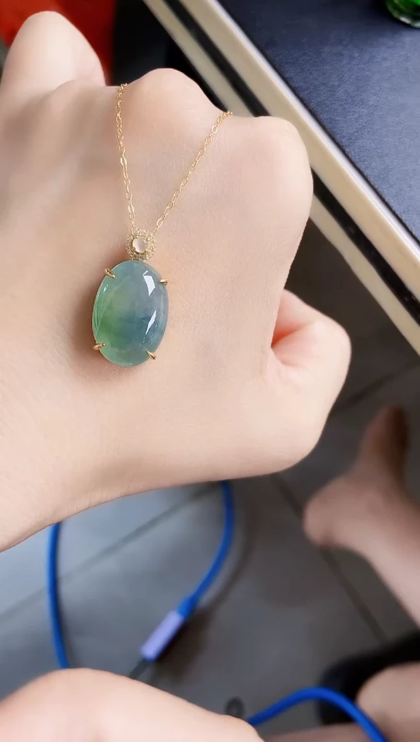 翡翠银S925镶嵌颈饰124898