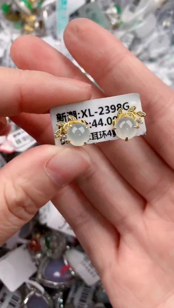 银S925镶嵌戒指翡翠14      5