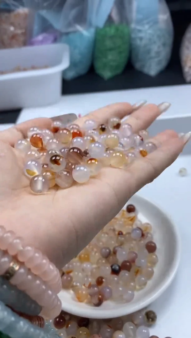 南红玛瑙未镶嵌颈饰w938冰飘南红8mm*30颗