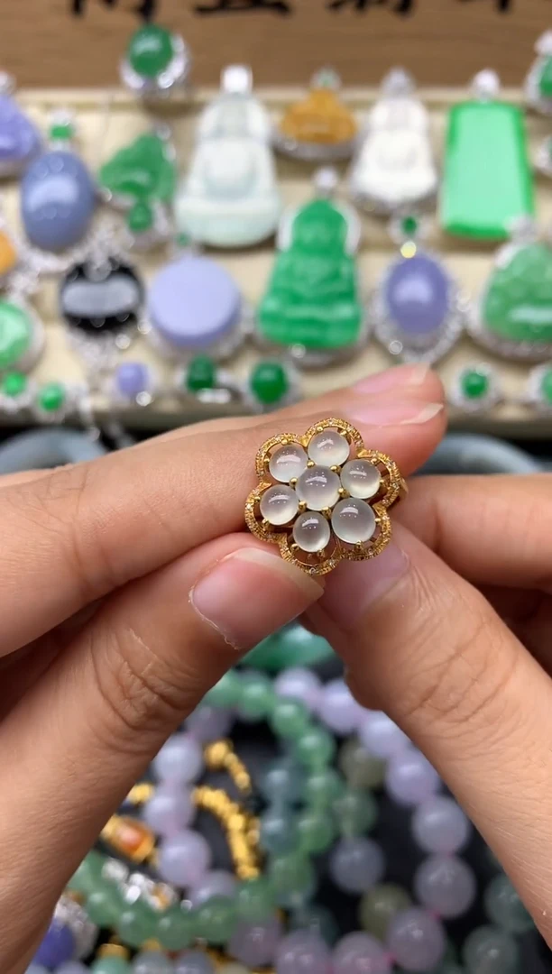 翡翠戒指18K金镶嵌103-中国好珍宝