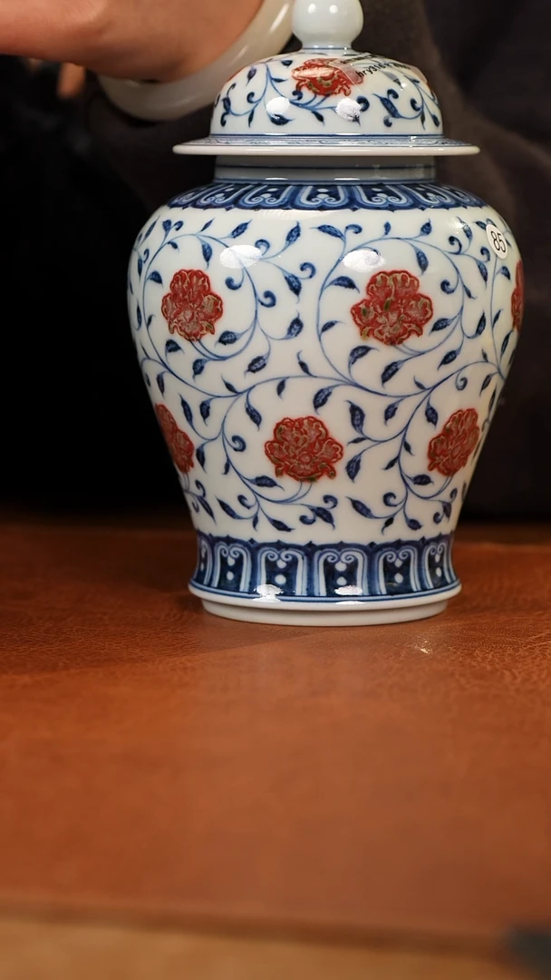 【闪购商品】杯和然釉里红将军罐