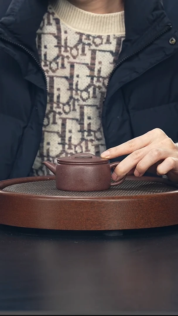 茶壶紫砂汉瓦-千禧紫泥-全手工无添加-150cc（完美品）