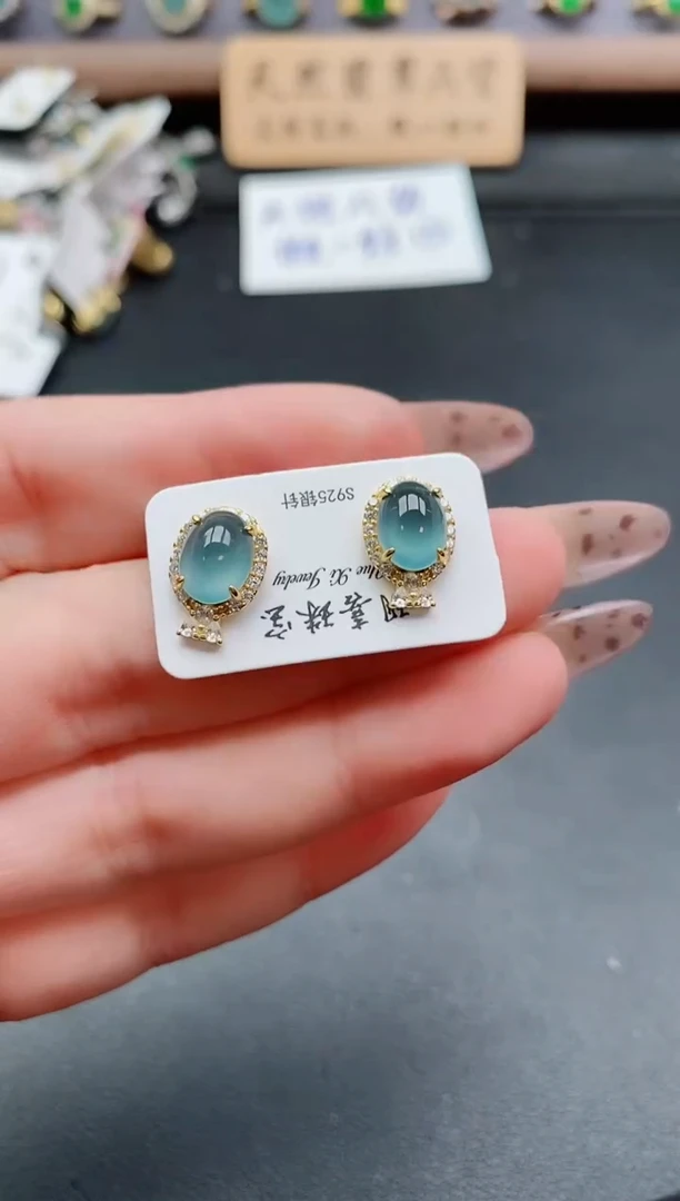 银S925镶嵌戒指翡翠1