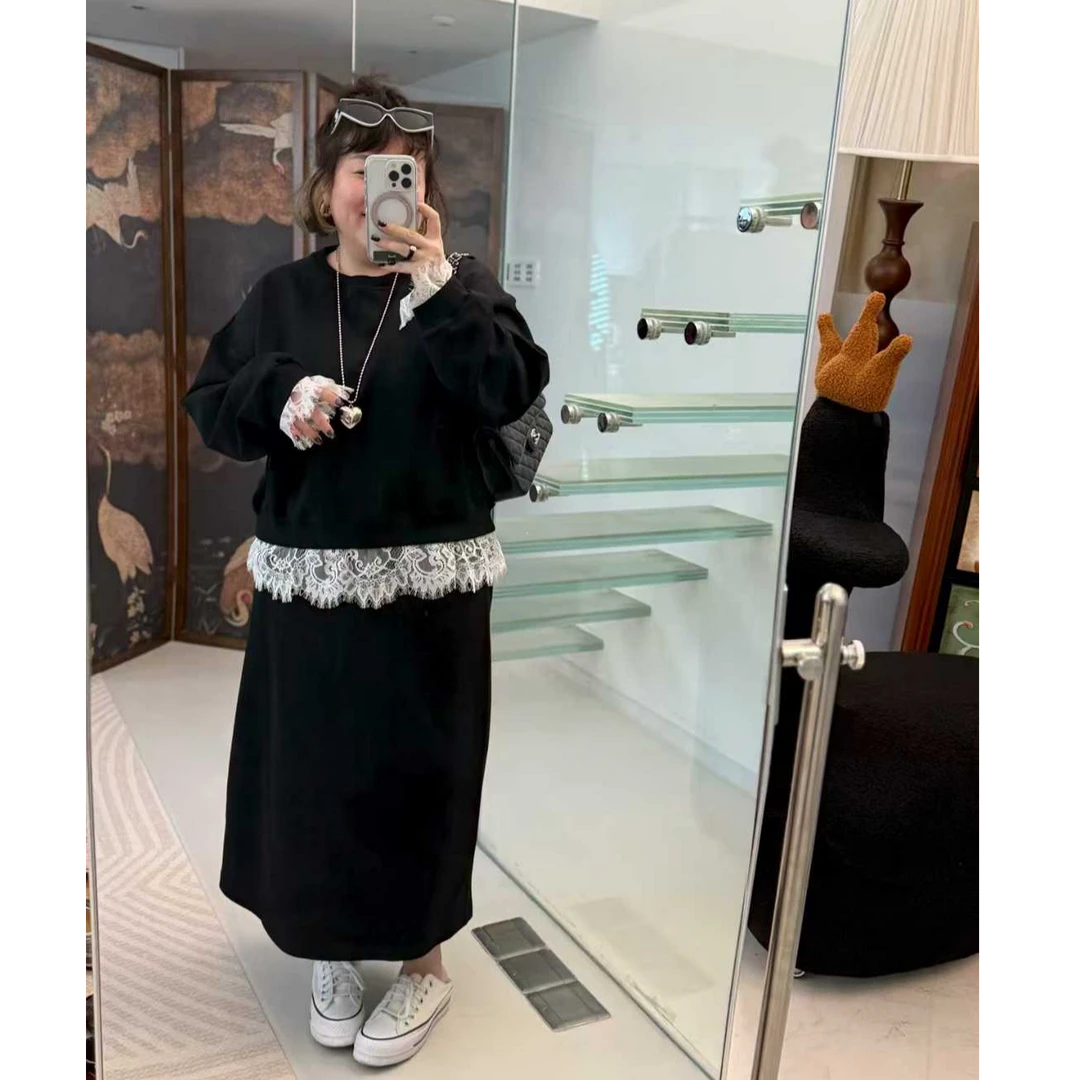 MEET   秋季定制版蕾丝卫衣套装