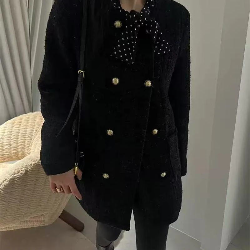 9897及时美丽~雨雨好贵气的波点小香风连衣裙