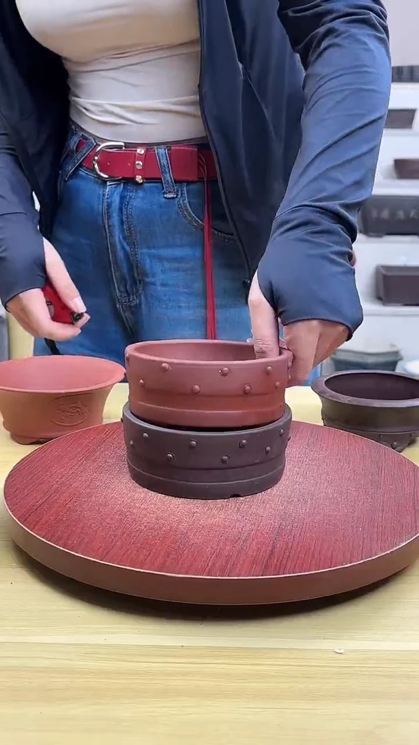 紫砂花盆浅草紫砂花盆微瑕