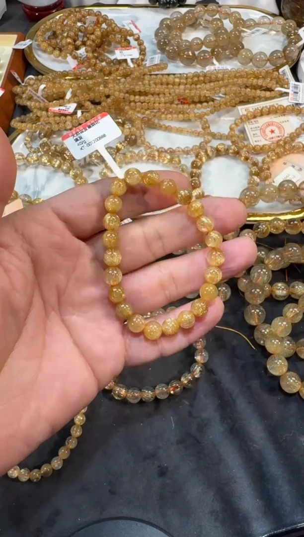 未镶嵌手串发晶SJ-257金发晶