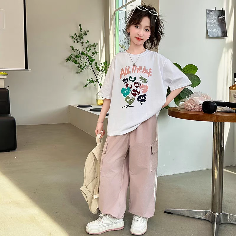 女童爱心ALL白色短袖T恤A17-14-3