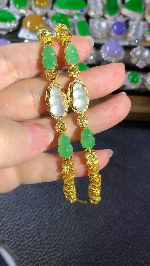 18K金镶嵌手链翡翠A28 多样性发货一件