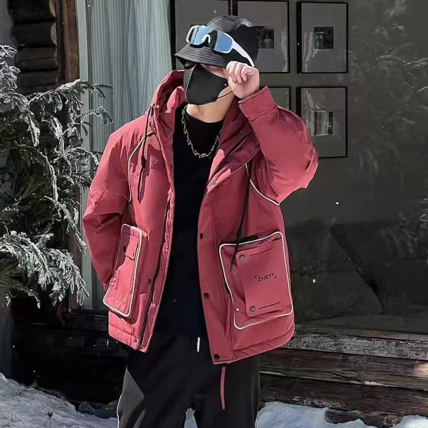 【辉哥】工装户外加厚连帽冲锋衣宽松情侣款潮流时尚外套非标*3313