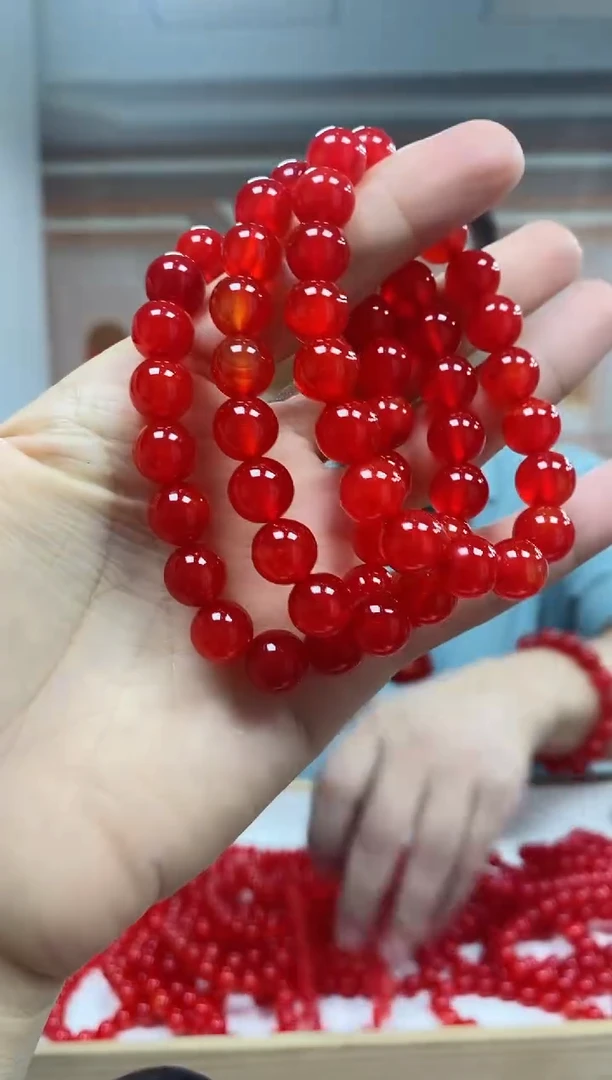 未镶嵌手链玛瑙/玉髓睛瞳红玛瑙手串尺寸10mm 多样性发一件