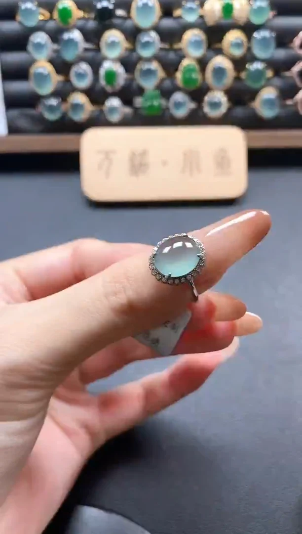 银S925镶嵌戒指翡翠15511