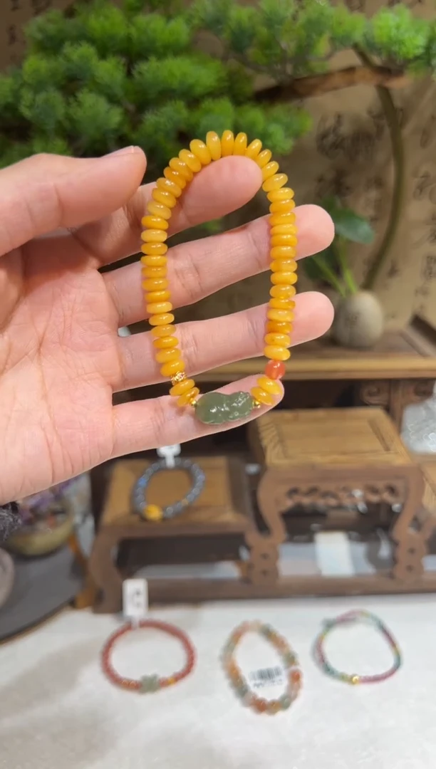 手链琥珀未镶嵌手饰@@