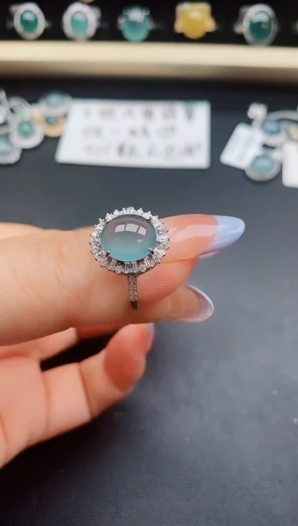 翡翠戒指银S925镶嵌31