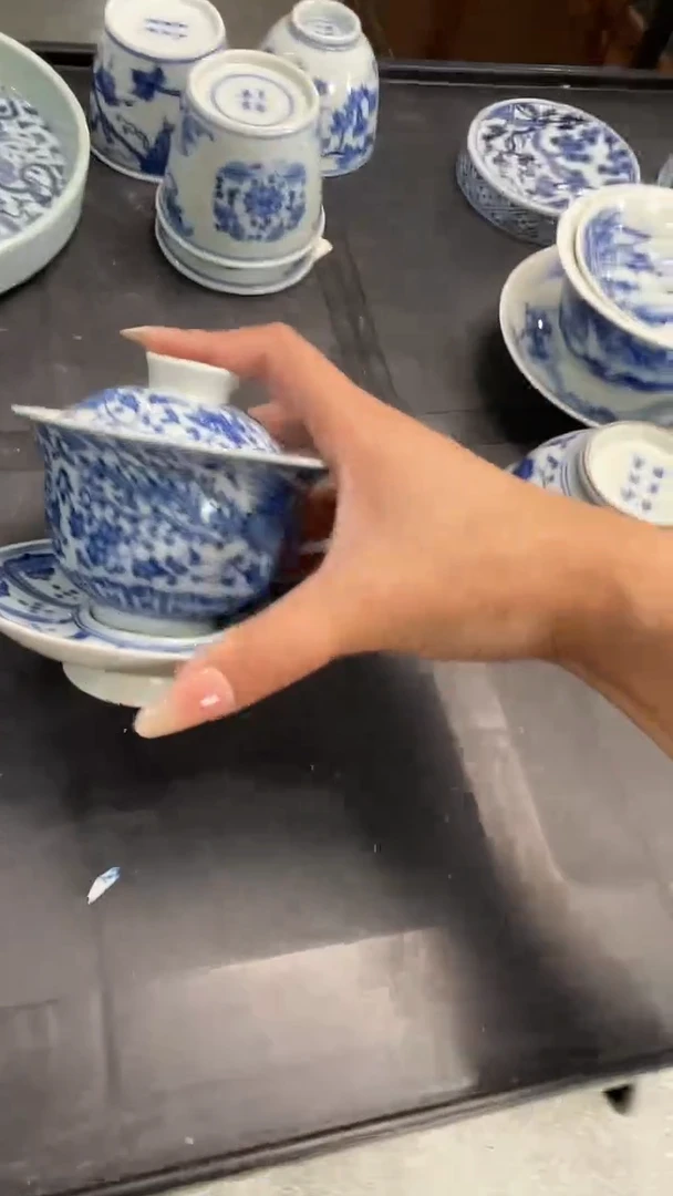 盖碗景德镇手工手绘陶瓷