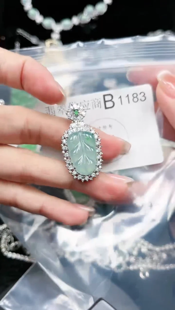 【闪购商品】翡翠颈饰未镶嵌赠皮绳1183