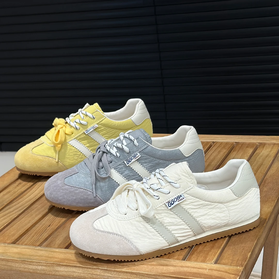 真皮彩色薄底德训鞋女2025春夏新款时尚软底小白鞋芭蕾舞休闲板鞋