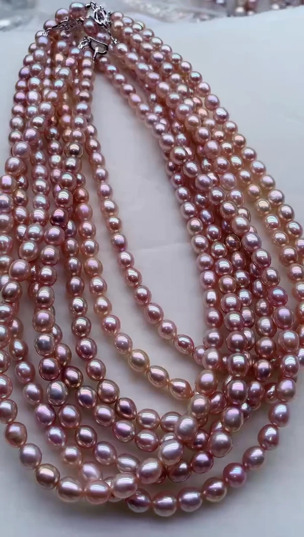 淡水珍珠银S925镶嵌项链多样性发其一，非无暇