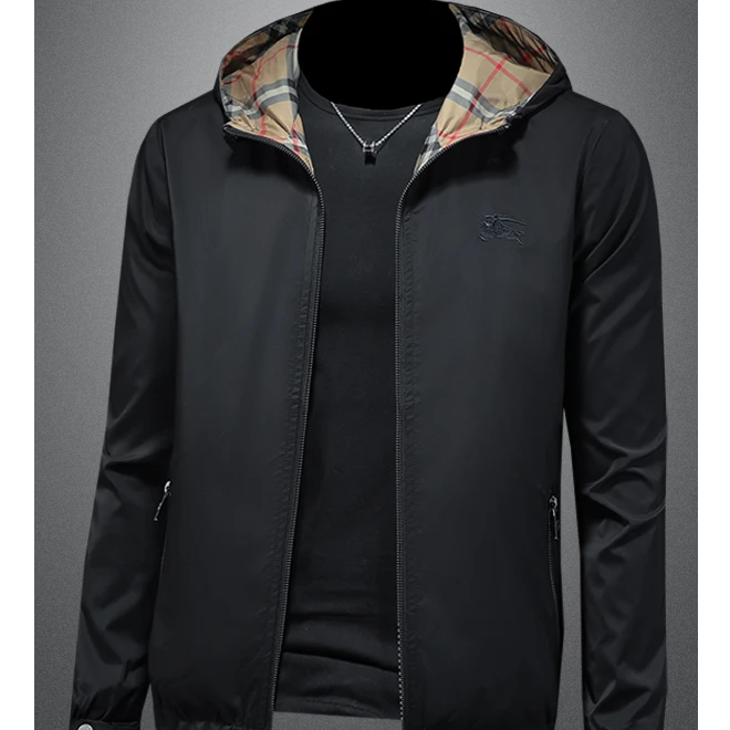 利尼科比利休闲潮牌外套男2025春秋季新款高级感连帽刺绣夹克上衣