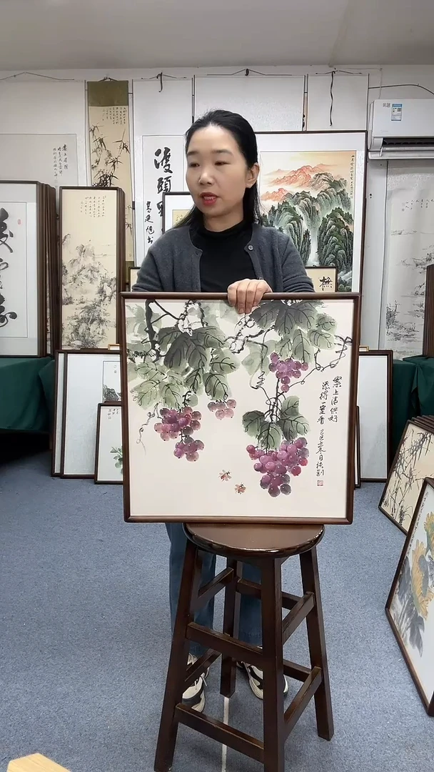 国画尺寸52*52实木画框京东包邮手绘