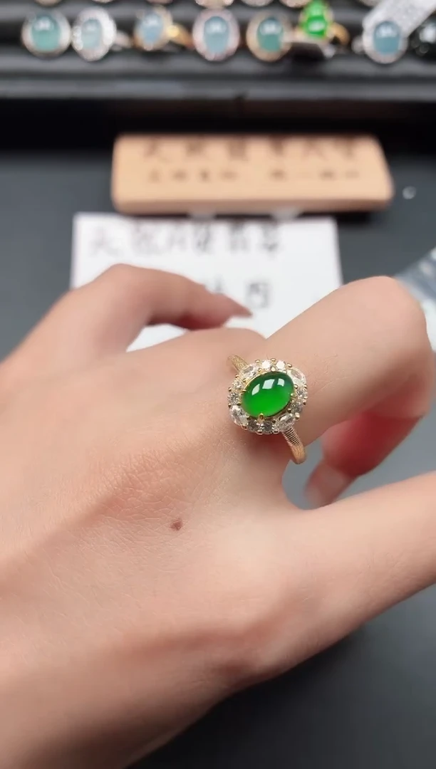 银S925镶嵌戒指翡翠1111