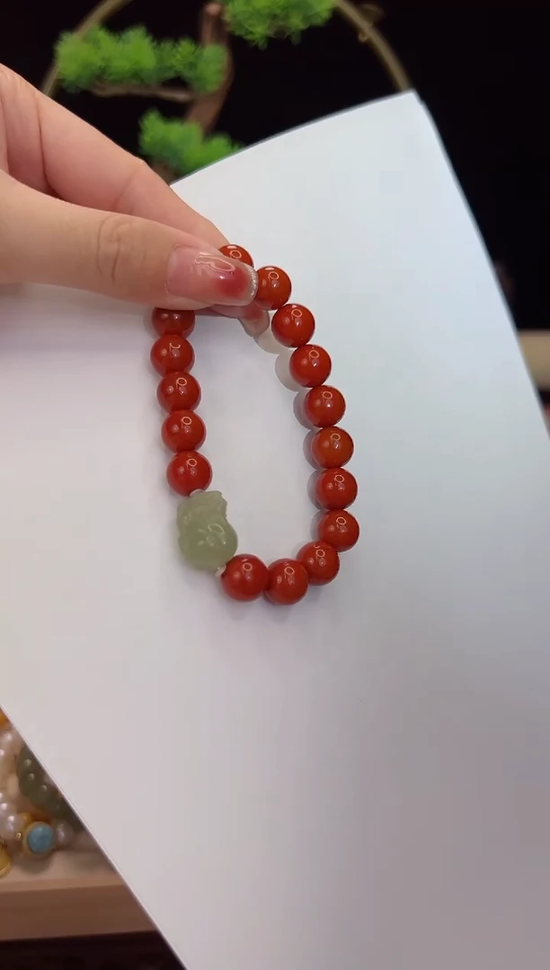 【闪购商品】玛瑙/玉髓手链未镶嵌天然红玛瑙手串