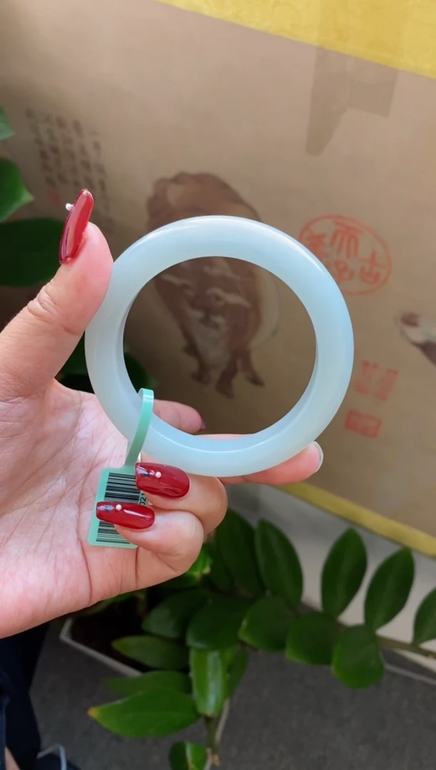 【闪购商品】翡翠手镯未镶嵌（必买 无棉冰化胶天空蓝）21号