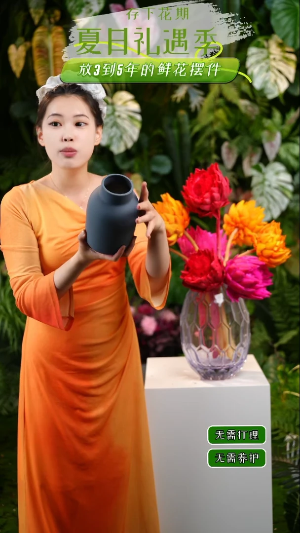 开播花瓶陶瓷莫兰蒂花瓶
