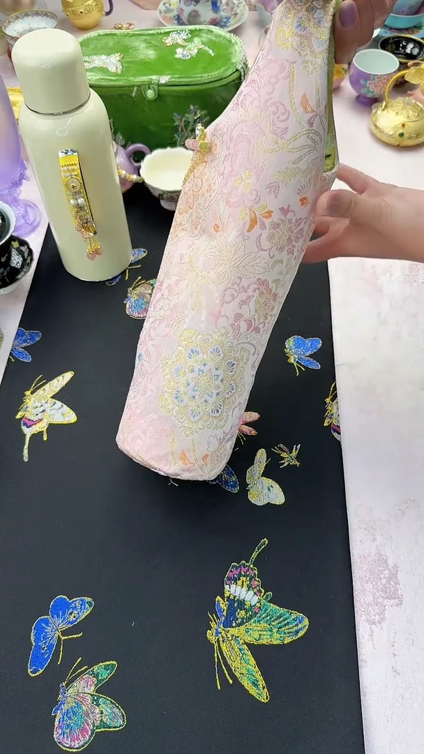 119粉宝相花传家壶高瘦包包