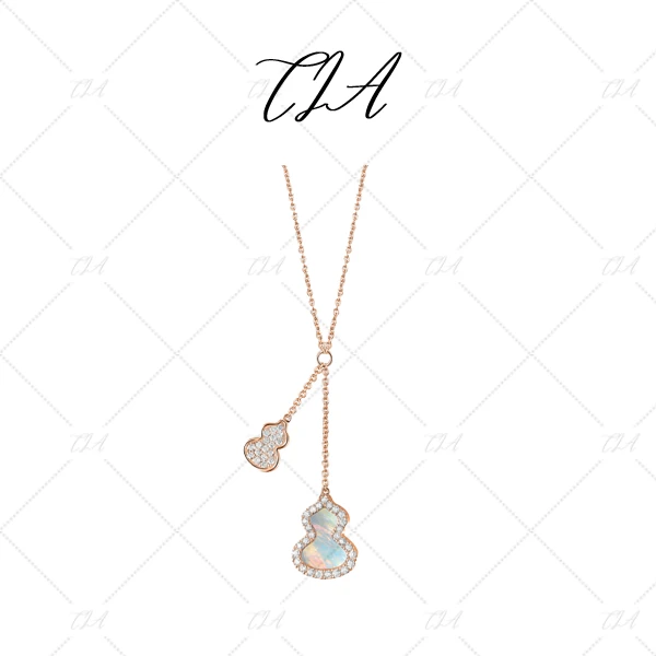 铜合金项链 TIA2032气质双葫葫芦小众时尚坠链百搭轻奢项链