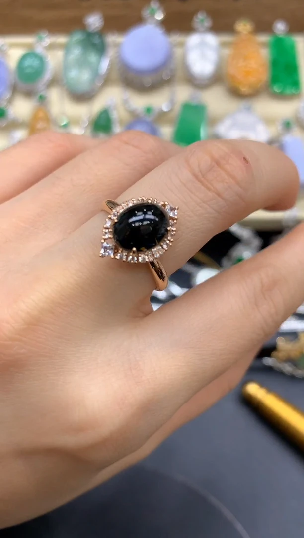 【闪购商品】翡翠戒指18K金镶嵌405-中国好珍宝