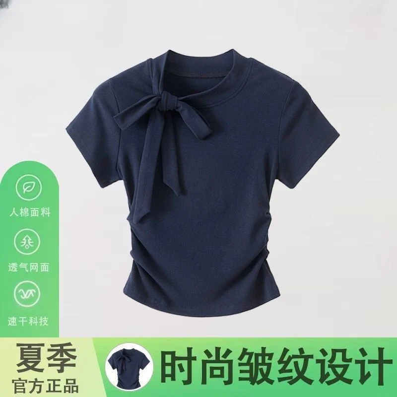 夏季大码女装胖mm短袖女2025新款原创设计别致宽松显瘦女上衣休闲