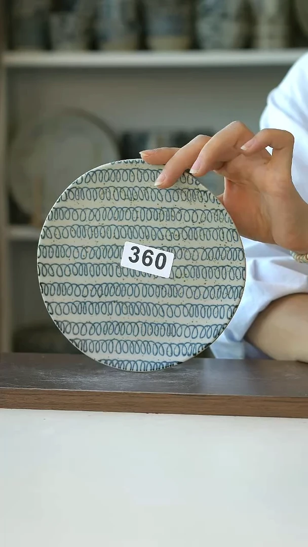 瑕疵360解压纹甜品盘16cm@4-2@