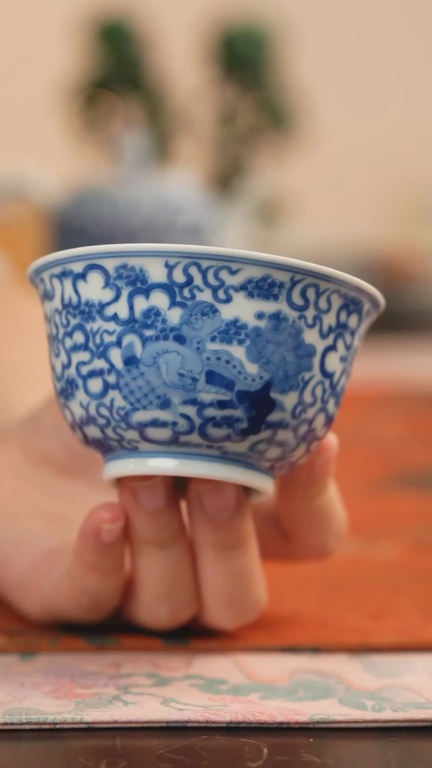 望玉青花事事如意杯