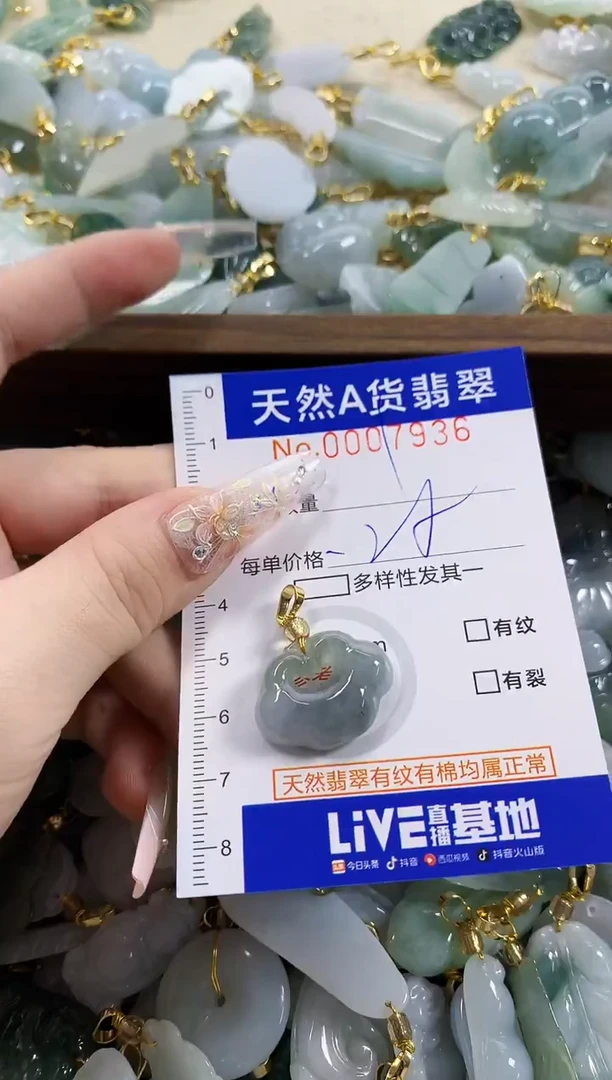 颈饰未镶嵌翡翠我***子天然A货翡翠