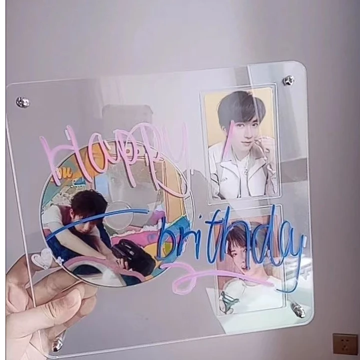 CD小卡唱片照片相框专辑亚克力立牌透明桌面摆台摆件爱豆展克令