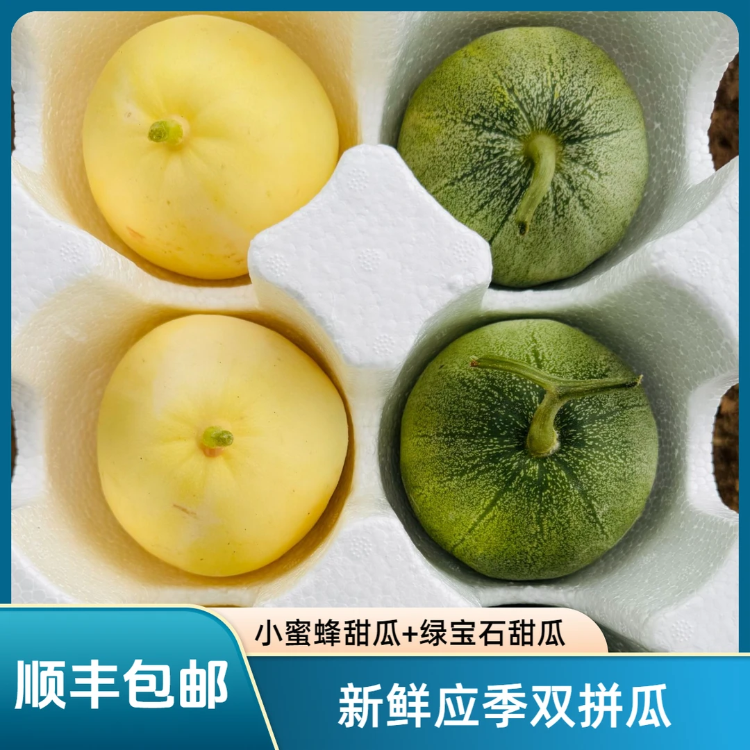 【顺丰包邮】山东头茬双拼小蜜蜂甜瓜绿宝石甜瓜混装香瓜新鲜应季果