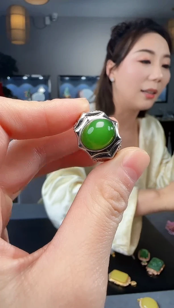 【闪购商品】和田玉戒指银S925镶嵌1