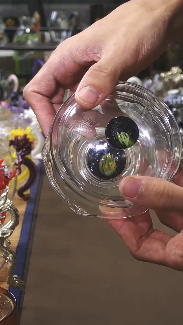 银海生花盖碗  晶焱金标