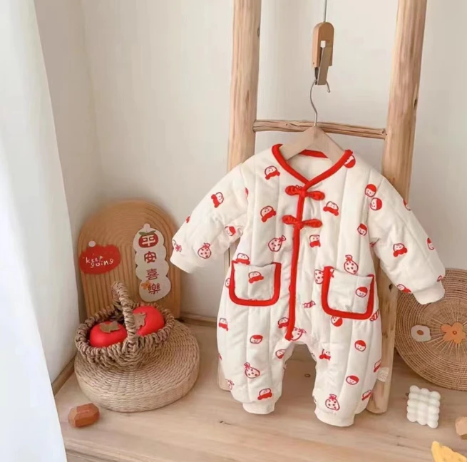 国风包条薄棉连体