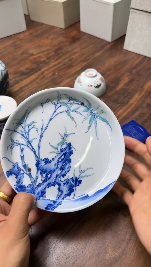 一儒堂 斗彩竹石蜗牛壶承 “福利”