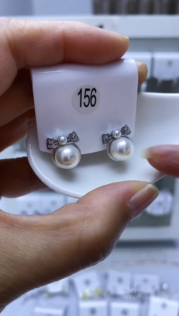 合金耳饰海水珍珠156