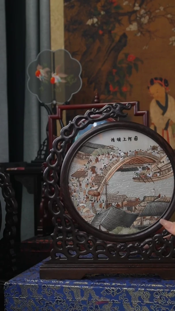 刺绣绣花摆件摆台