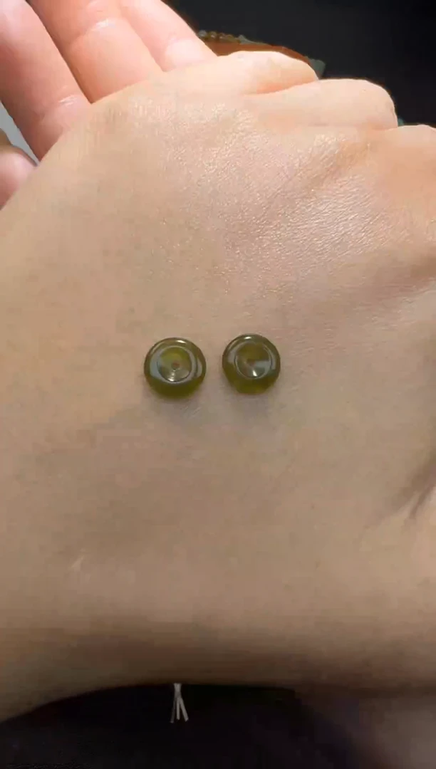 未镶嵌翡翠耳饰宝*黄翡圈圈