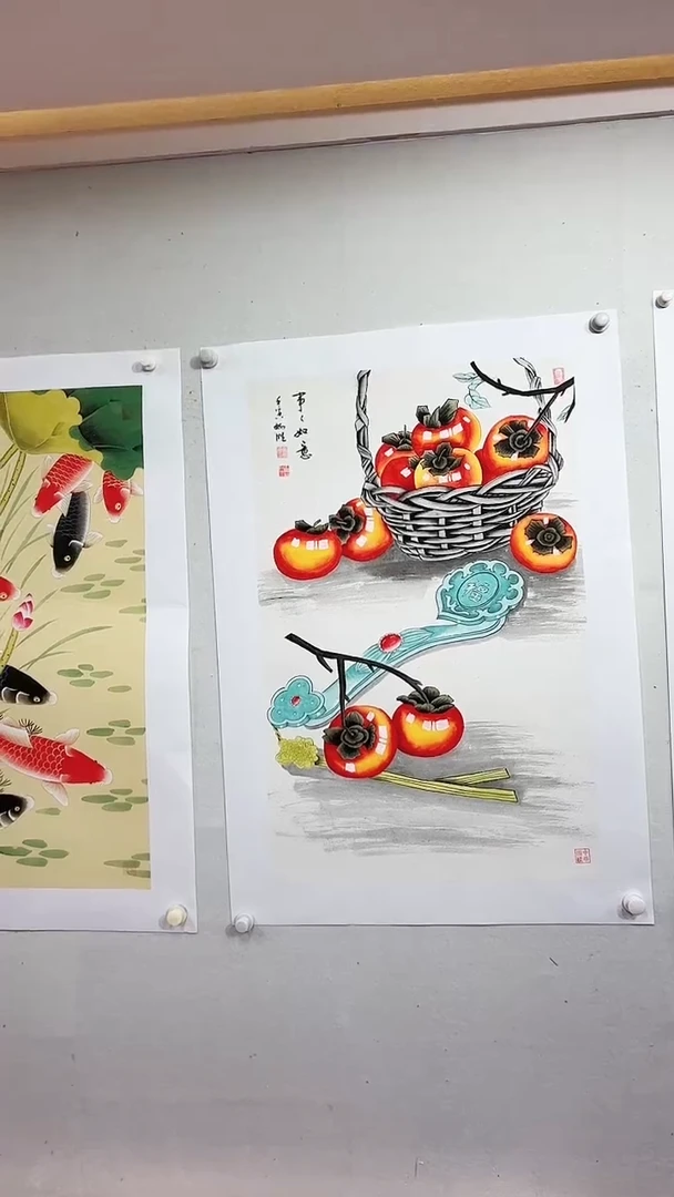 国画事事如意+荷韵锦鲤./3尺托底/雷畅胜