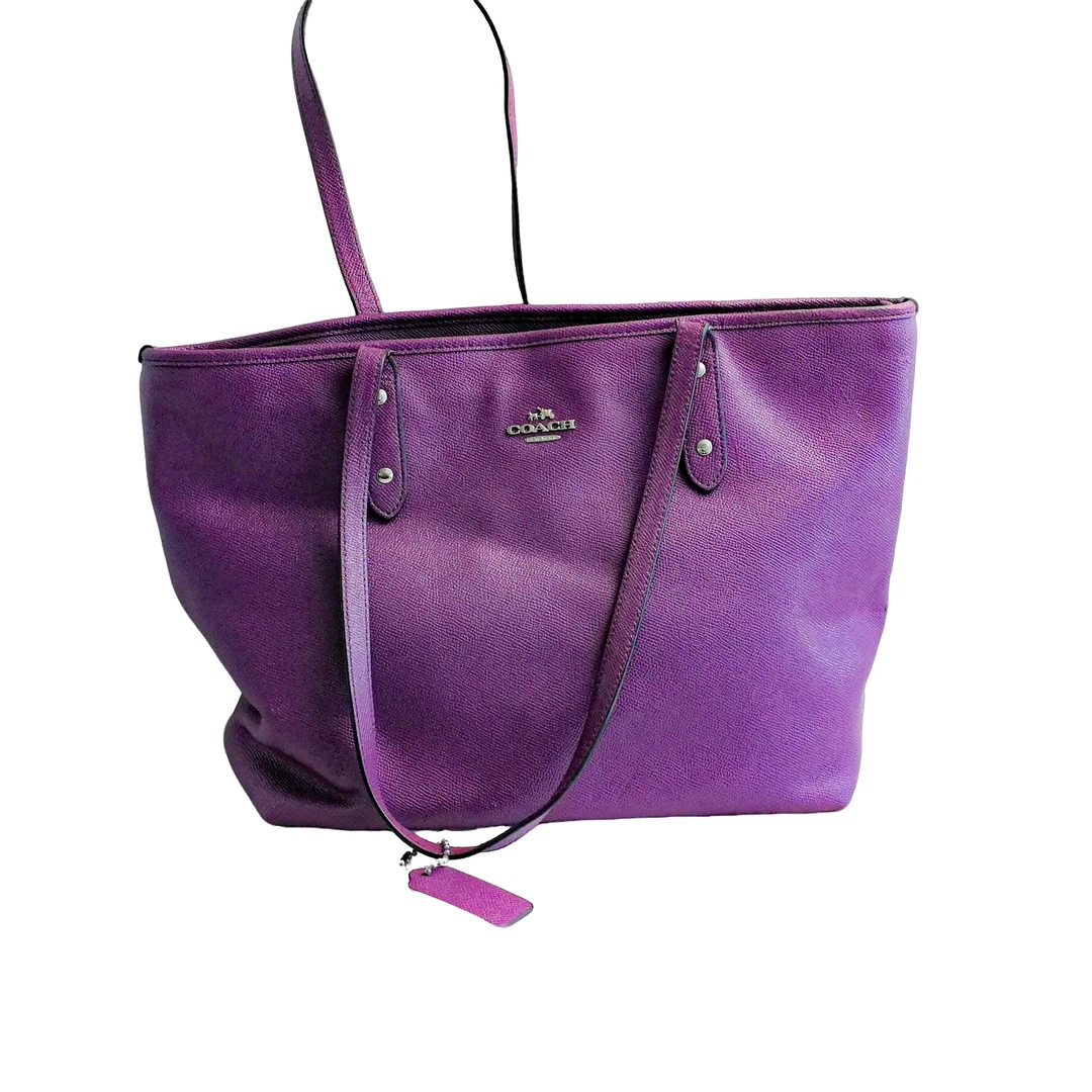 95新 COACH/蔻驰 coach  紫色托特包  022230