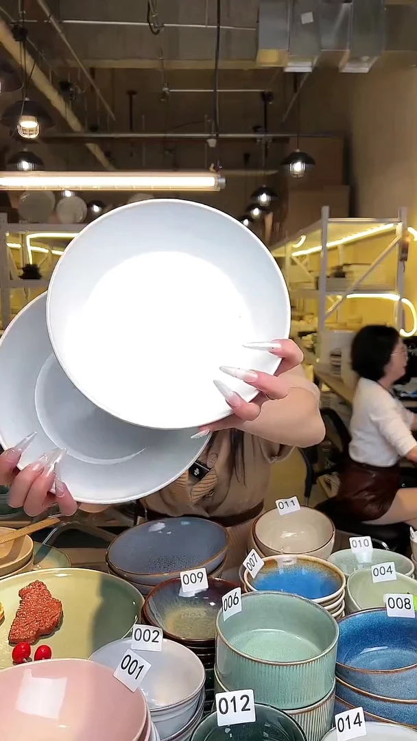 瓷62 外贸尾货高温釉下彩陶瓷餐具默认微瑕