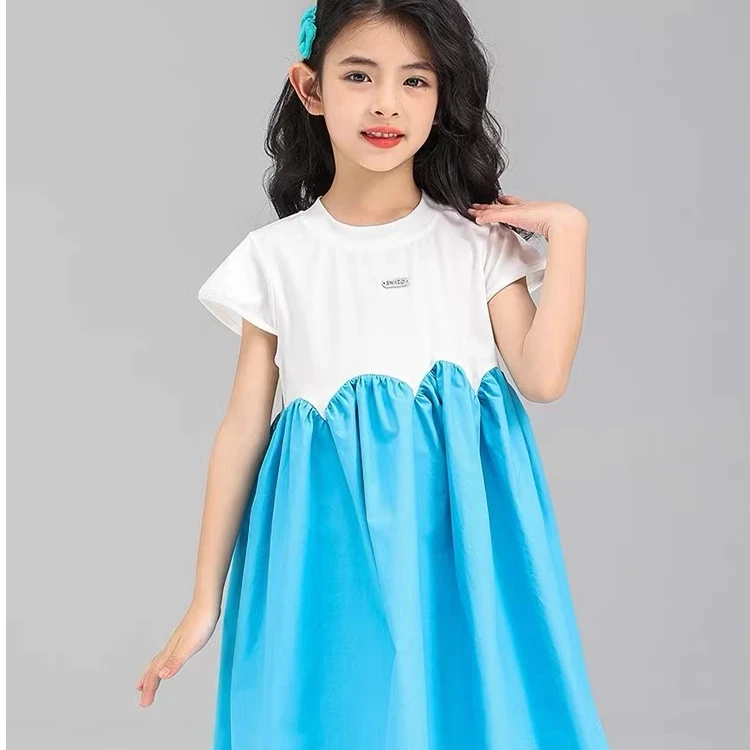 23794高端专享夏款连衣裙湖蓝（斯）