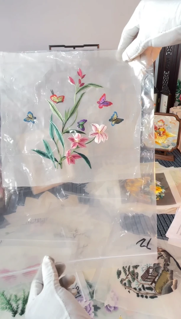 织绣纯手工苏绣双面绣绣布72