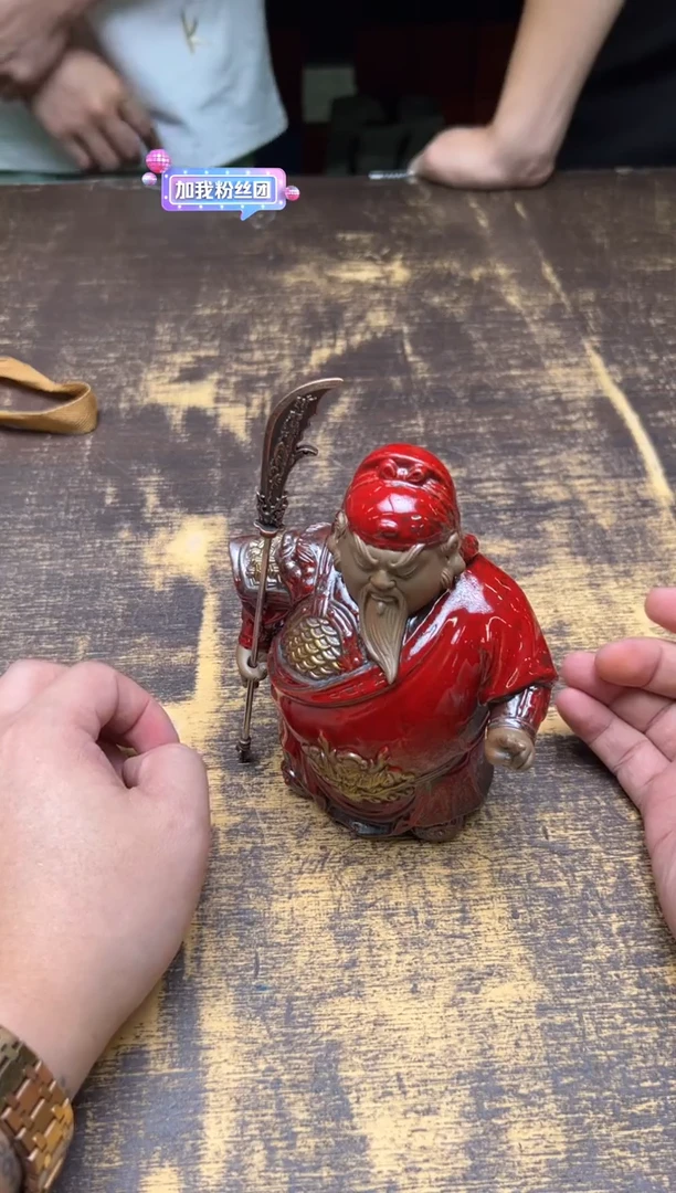 煜*王顺小关公（红色）摆件